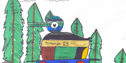 colorful drawing with data on lego pieces and usage
