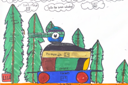 colorful drawing with data on lego pieces and usage