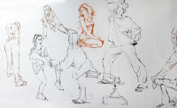 sketches of people in various poses