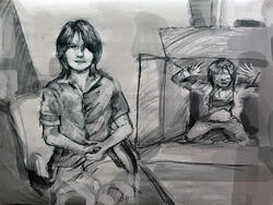black and white figure drawing