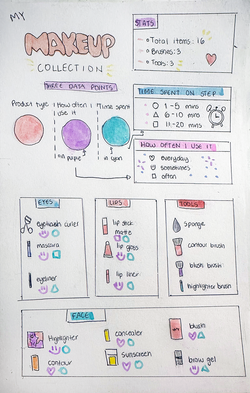 diagram of makeup and application steps