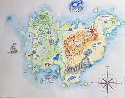 drawn map of an island