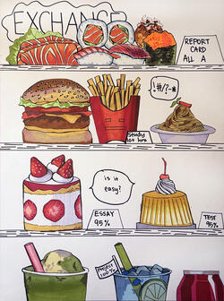 food items on shelves