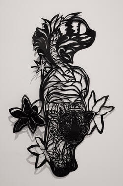 cut paper design of animal and flowers